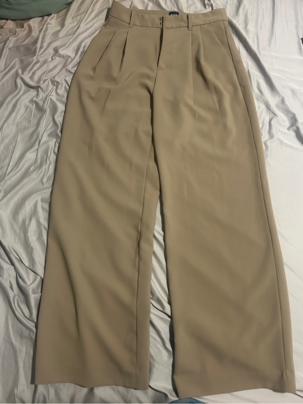 GAP High-Rise Wide-Leg Trousers in Khaki